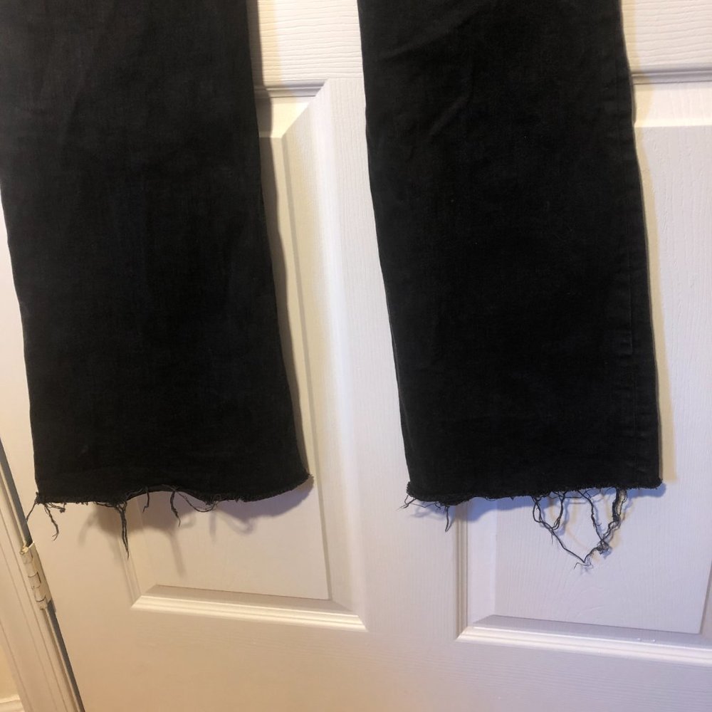 MNG flare raw hems dark wash women jeans, size 10 - Picture 6 of 8